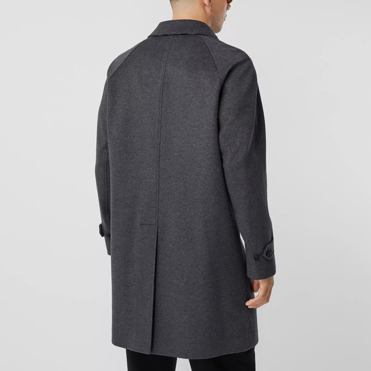 Burberry Solid Color Coat with Button Details in Dark Gray 80361921 圖 4