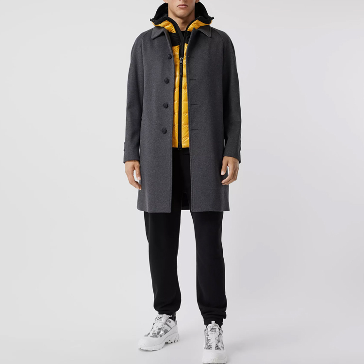 Burberry Solid Color Coat with Button Details in Dark Gray 80361921 圖 5