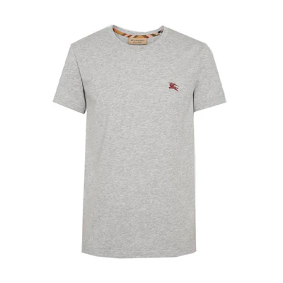 Burberry Solid Color Cotton Crew Neck T-Shirt Grey. 80277411