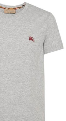 Burberry Baju-T Leher Bulat Kapas Warna Kelabu. 80277411 Details for Burberry Baju-T Leher Bulat Kapas Warna Kelabu. 80277411