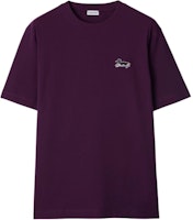 Burberry Solid Color Crane Logo Embroidered Casual Purple Tee Mens. 80957311 Burberry Solid Color Crane Logo Embroidered Casual Purple Tee Mens. 80957311
