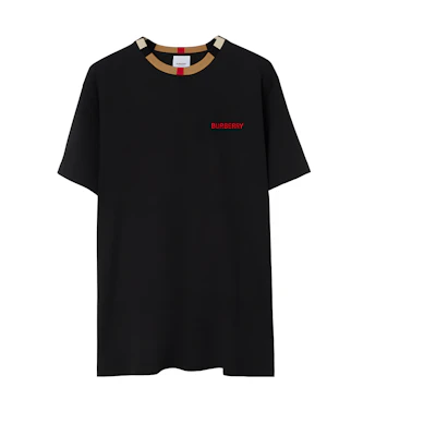 Burberry Solid Color Crew Neck Short Sleeve T-Shirt Men Black 80781141