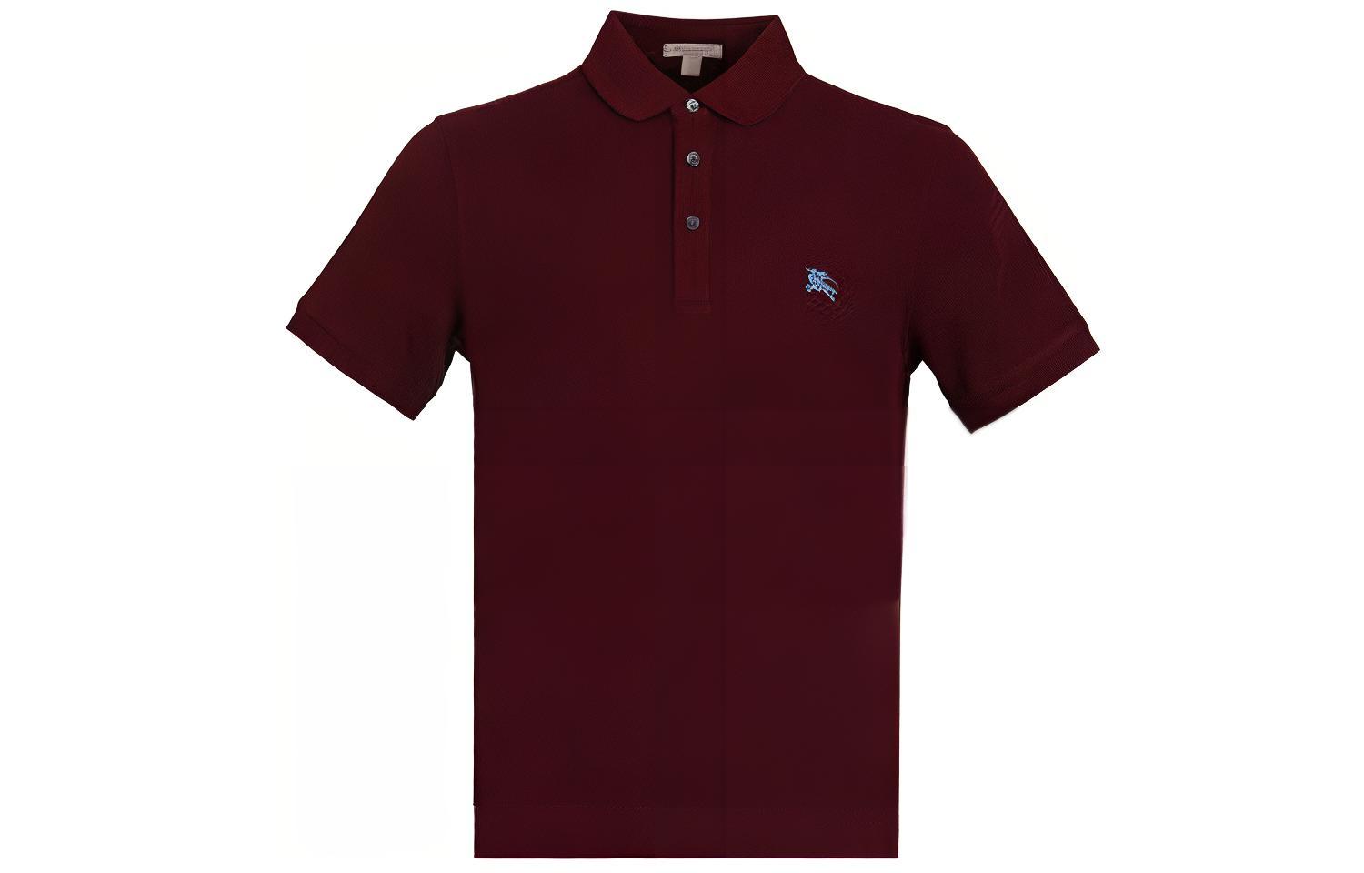 Burberry Solid Color Equestrian Embroidery Polo Shirt Men’s Deep Red 40612371 圖 2