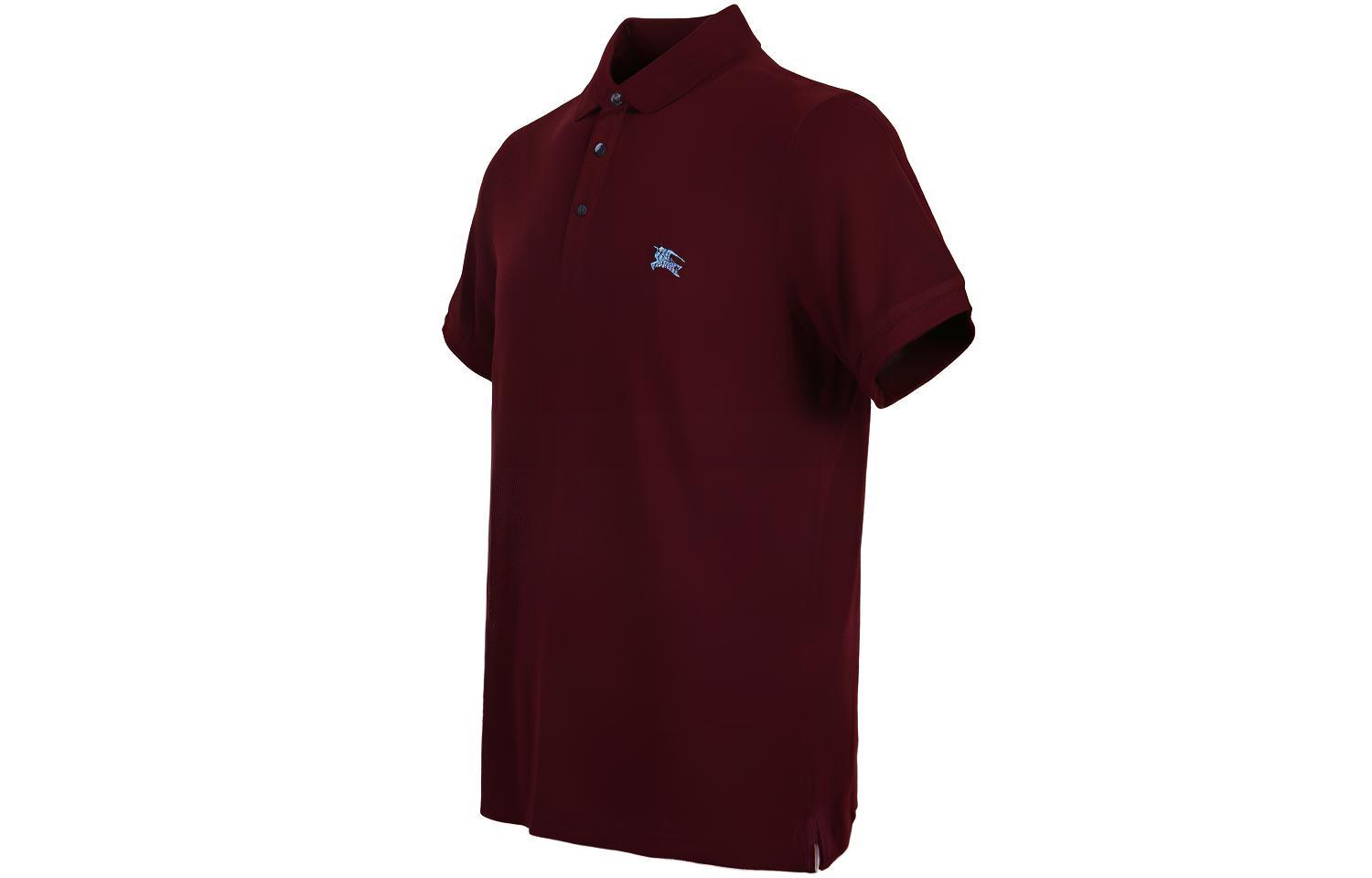 Burberry Solid Color Equestrian Embroidery Polo Shirt Men’s Deep Red 40612371 圖 4