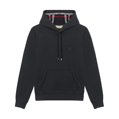 Burberry Solid Color Fleece Hoodie in Dark Blue. 80362851