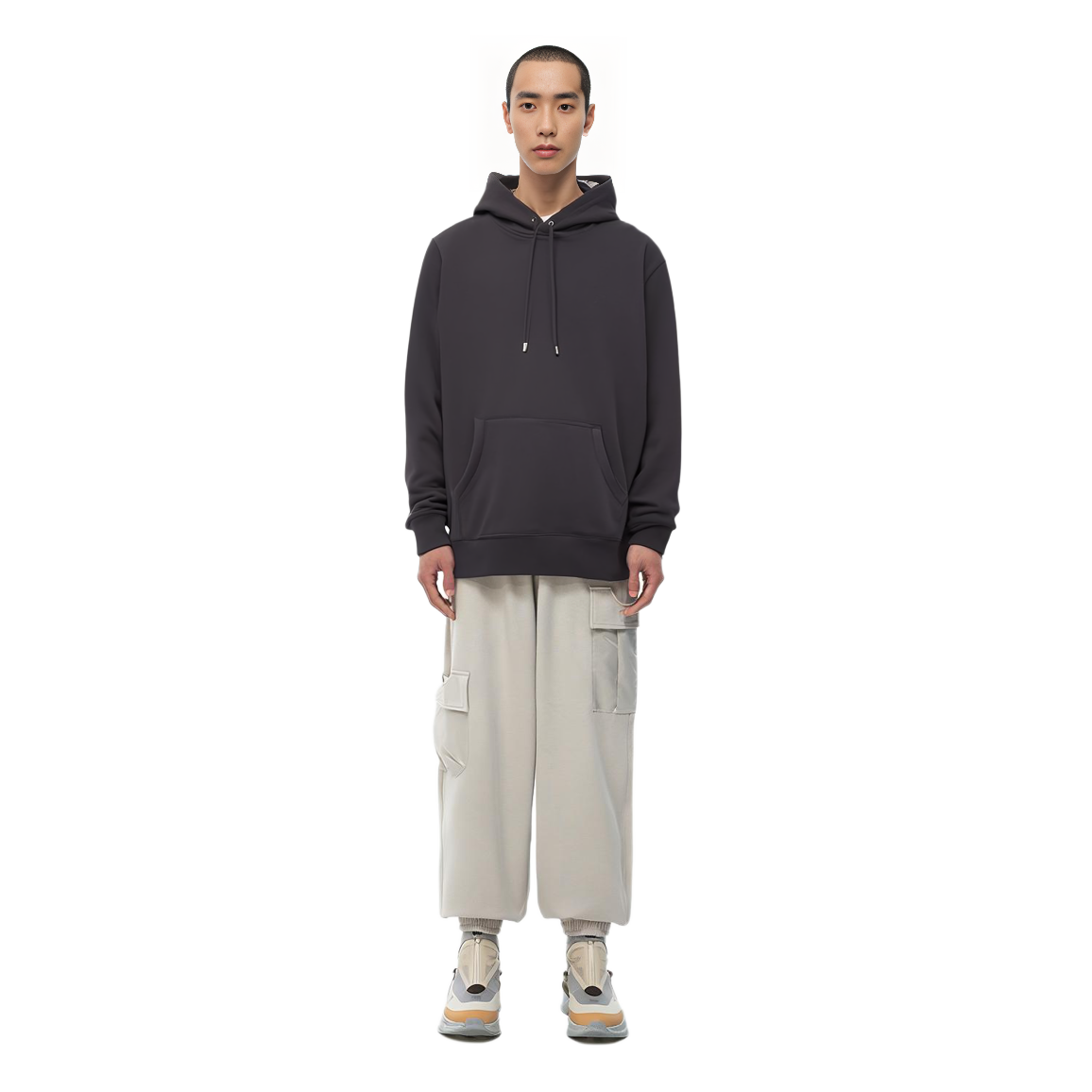 Burberry Solid Color Fleece Hoodie in Dark Blue. 80362851 圖 4