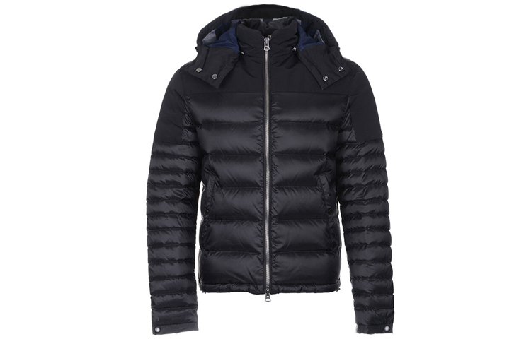 Burberry Solid Color Hooded Down Jacket Black 39741491