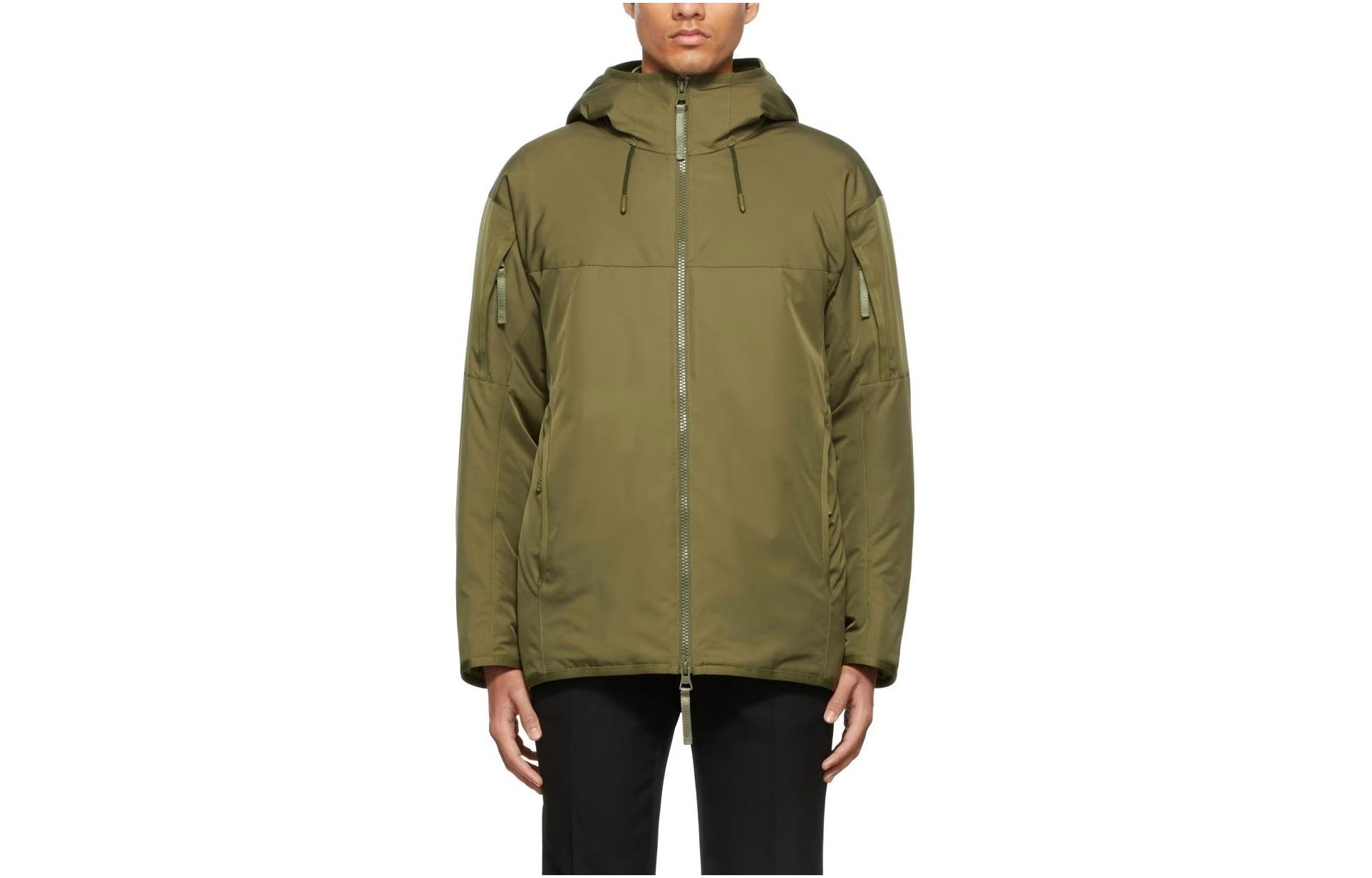 Burberry Solid Color Hooded Jacket Green 80440311