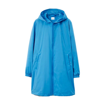 Burberry Solid Color Hooded Zip Long Sleeve Trench Coat for Men. 80709401