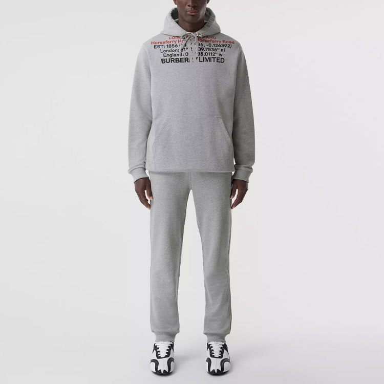 Lookbook Burberry Pantalones Jogger Grises de Punto Color Sólido 80482871