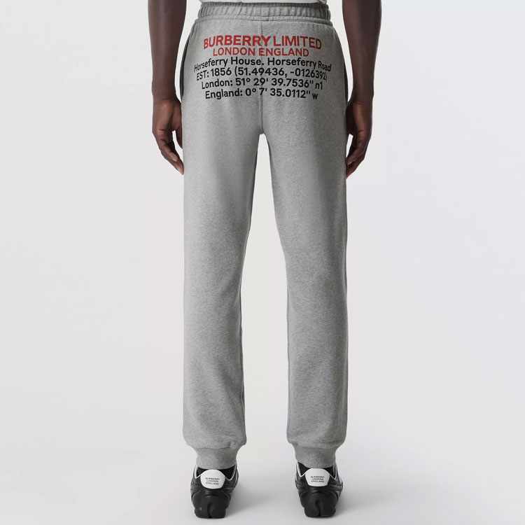 Details for Burberry Pantalones Jogger Grises de Punto Color Sólido 80482871