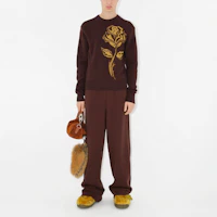 Lookbook Burberry Solid Color Knit Straight-leg Sweatpants Men’s Honey Beige. 80758301