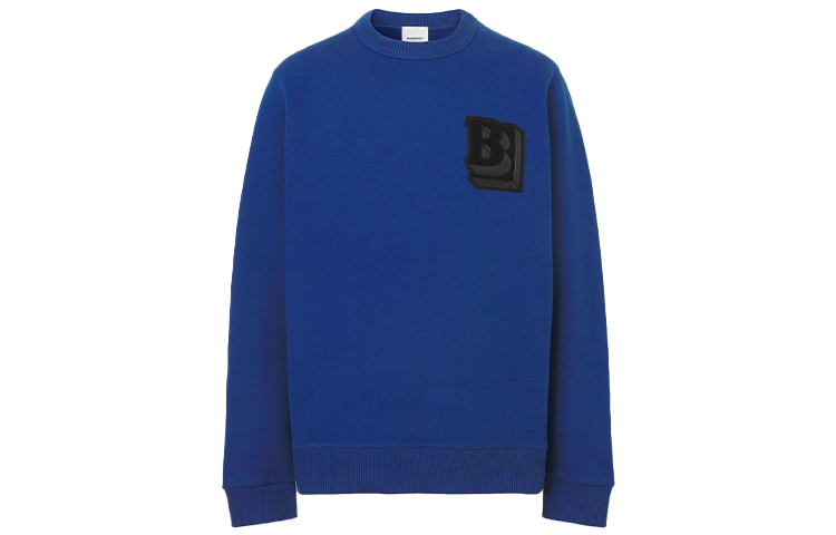 Burberry Solid Color Letter Logo Sweatshirt - Blue 80501771
