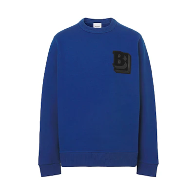 Burberry Solid Color Letter Logo Sweatshirt - Blue 80501771
