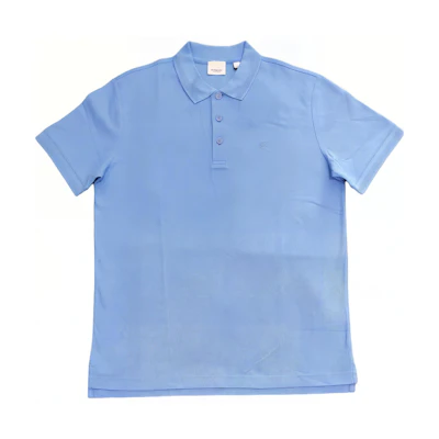 Burberry Solid Color Logo Embroidered Polo Shirt - Blue. 80675851