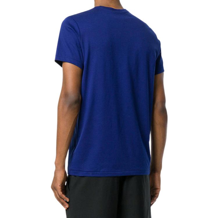 Burberry Solid Color Logo Embroidered Casual Crew Neck T-Shirt Blue . 40685911 圖 5