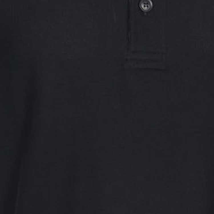 Shop Burberry Solid Color Logo Embroidered Casual Polo Shirt Black - 80840101