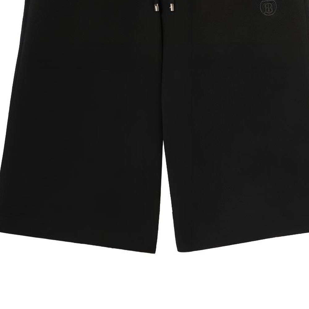 Details for Burberry 純色刺繡Logo休閒短褲 男款 黑色 80393021