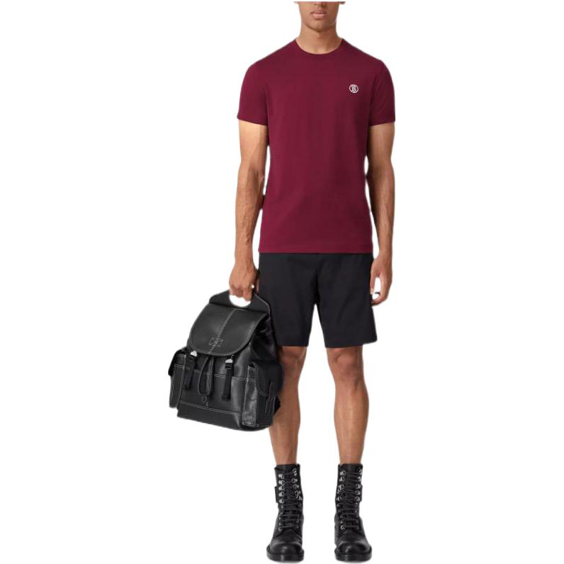 Burberry Solid Color Logo Embroidered Men’s T-Shirt Pomegranate Red 80570891 圖 3