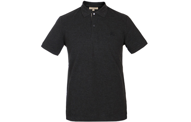 Burberry Solid Color Logo Embroidered Polo Shirt Men’s Dark Gray. 39756901 圖 2
