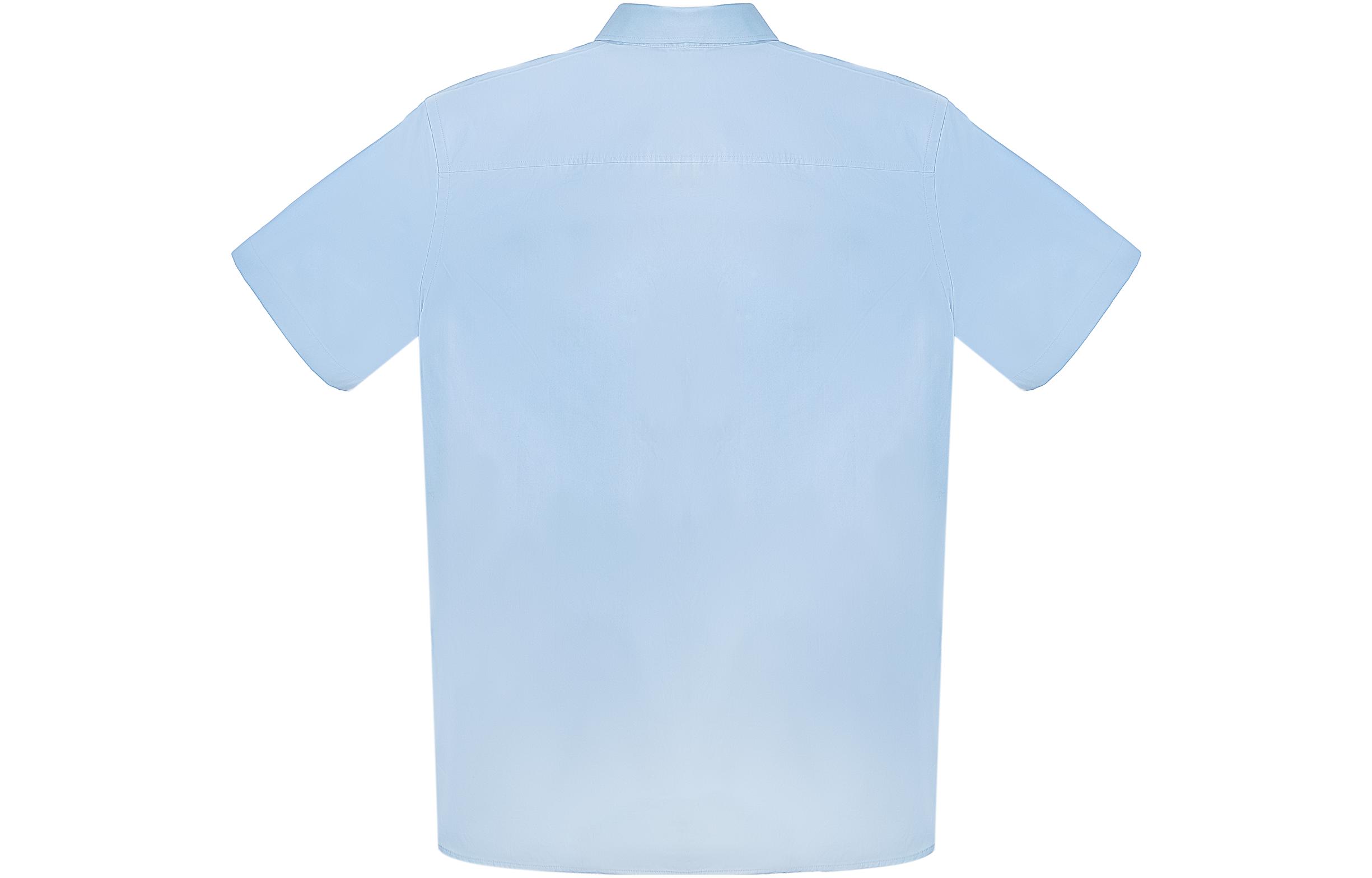 Lookbook 버버리 로고 자수 반팔 셔츠 남성용 라이트 블루 80618631