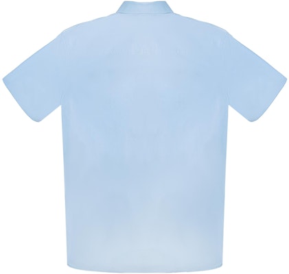 버버리 로고 자수 반팔 셔츠 남성용 라이트 블루 80618631 Lookbook 버버리 로고 자수 반팔 셔츠 남성용 라이트 블루 80618631