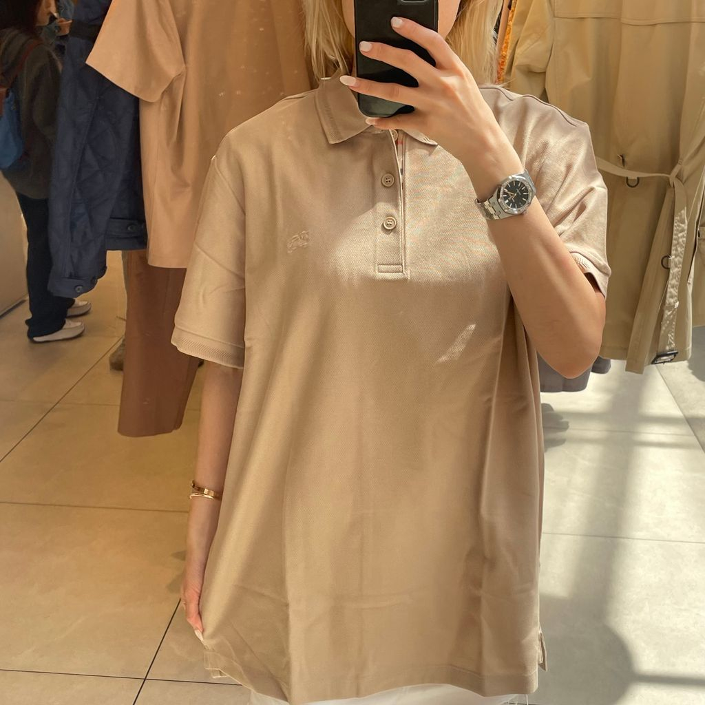 Shop Burberry Solid Color Logo Embroidered Short Sleeve Polo Shirt Brown Men. 80675871