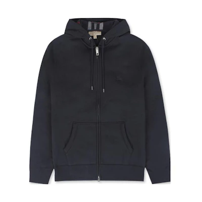Burberry Solid Color Logo Embroidery Hoodie in Dark Blue 40249171