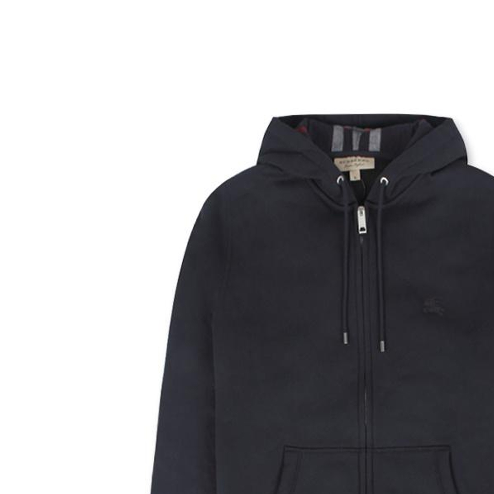 Burberry Solid Color Logo Embroidery Hoodie in Dark Blue 40249171 圖 7