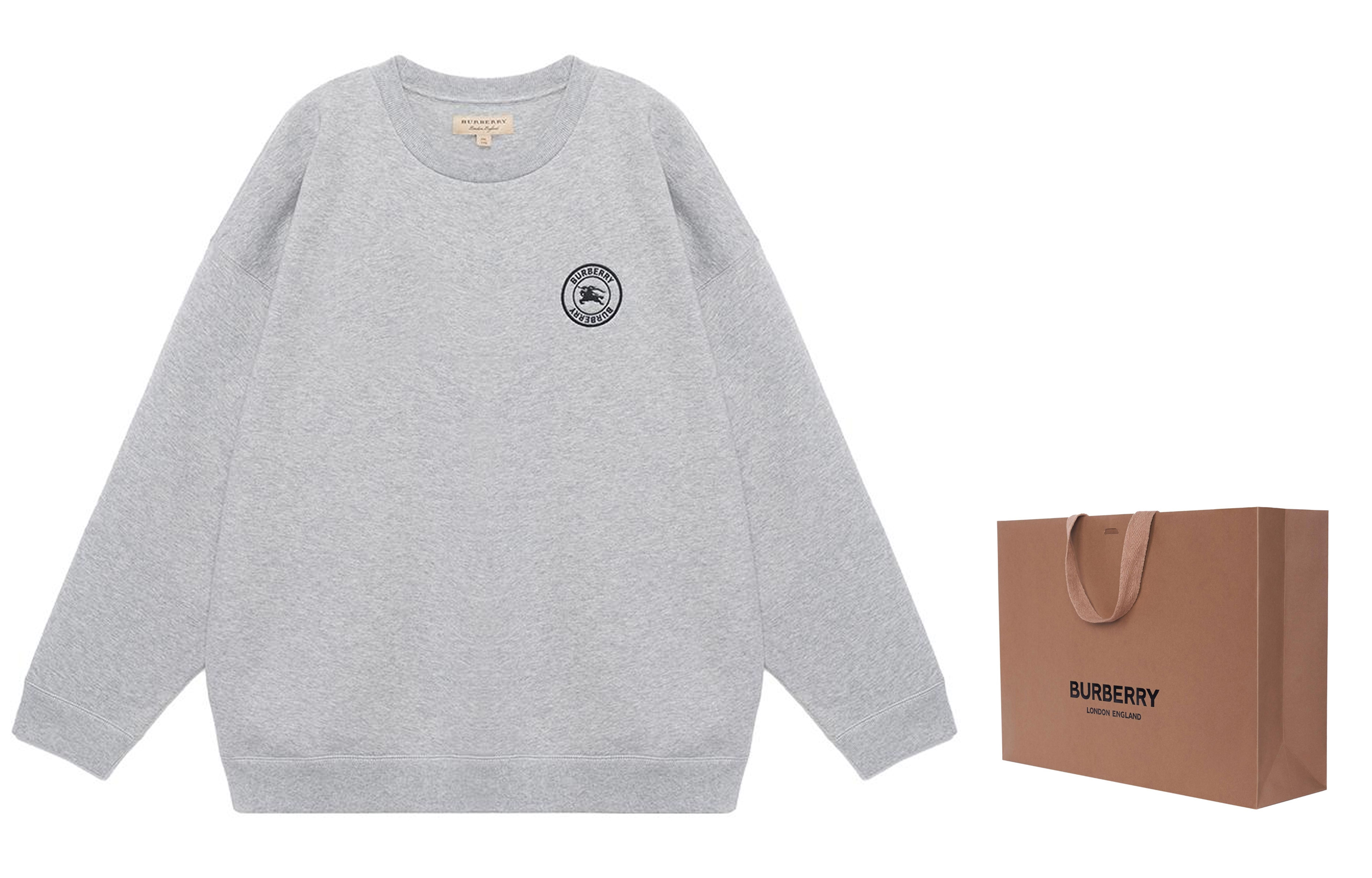 Shop Sudadera Burberry Gris Claro con Logo y Diseño Sólido. 80038171