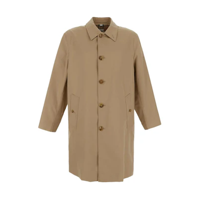 Burberry Solid Color Long-Sleeve Mid-Length Coat Camel for Men. 8070987