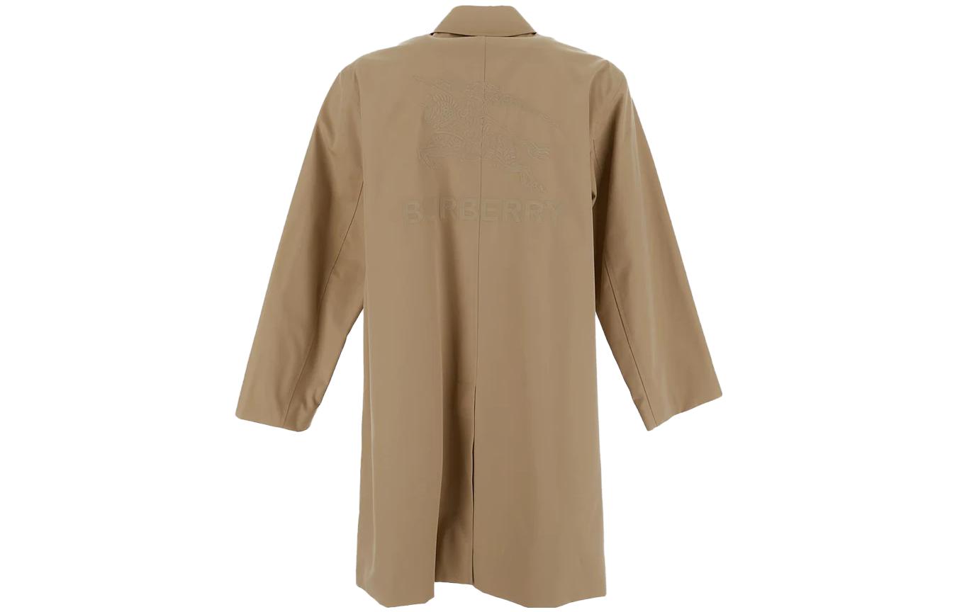 Burberry Solid Color Long-Sleeve Mid-Length Coat Camel for Men. 8070987 圖 3