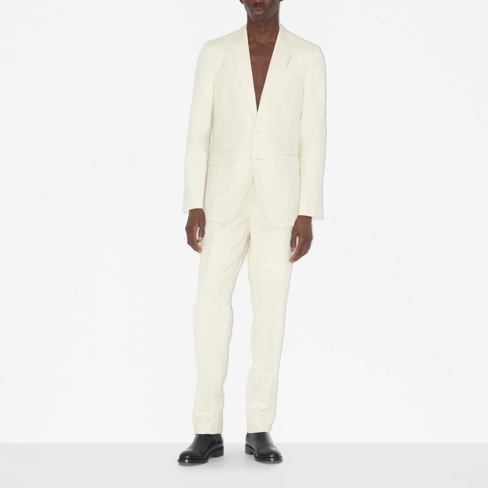 Lookbook Burberry Solid Color Long Sleeve Blazer  White 80655591