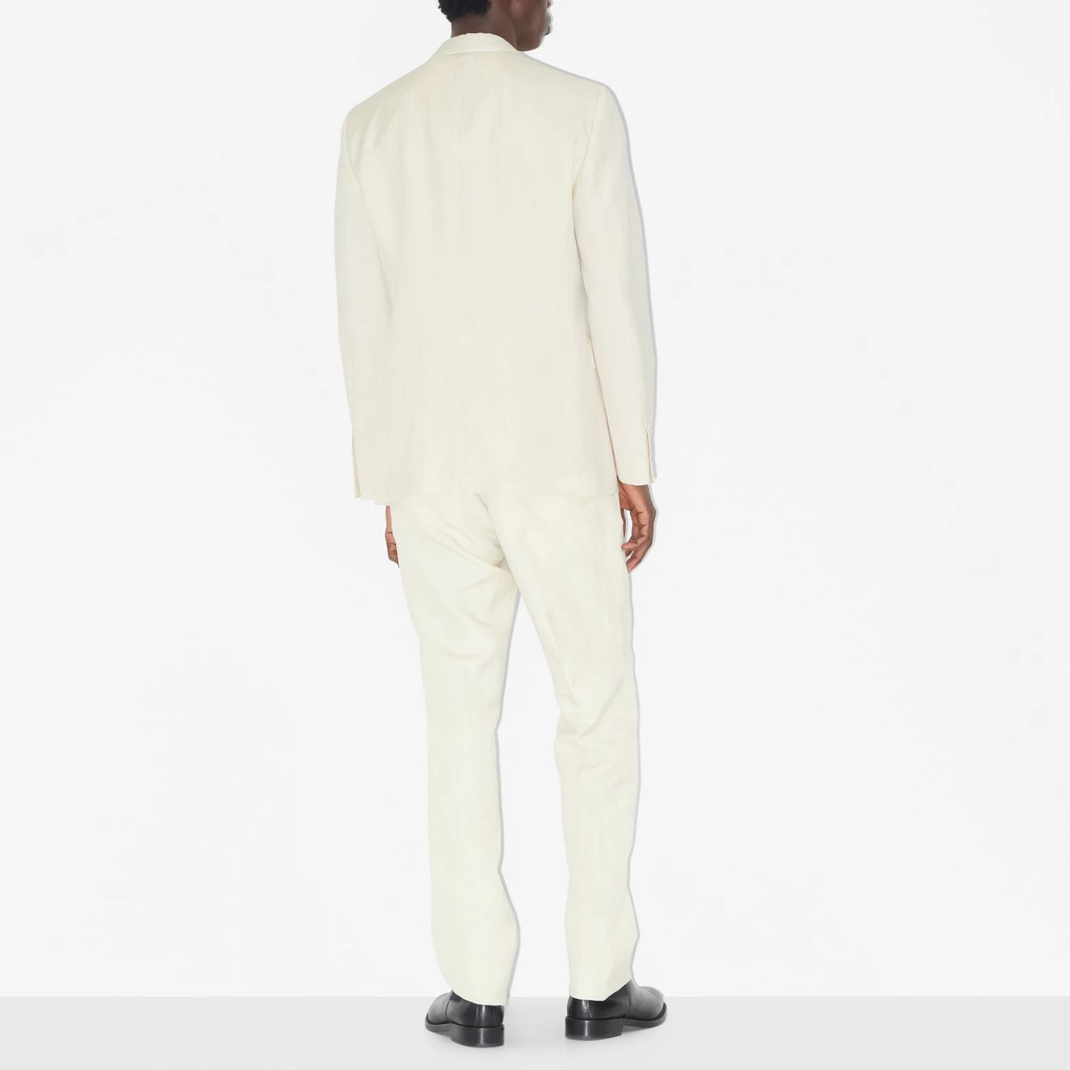 Shop Burberry Solid Color Long Sleeve Blazer  White 80655591