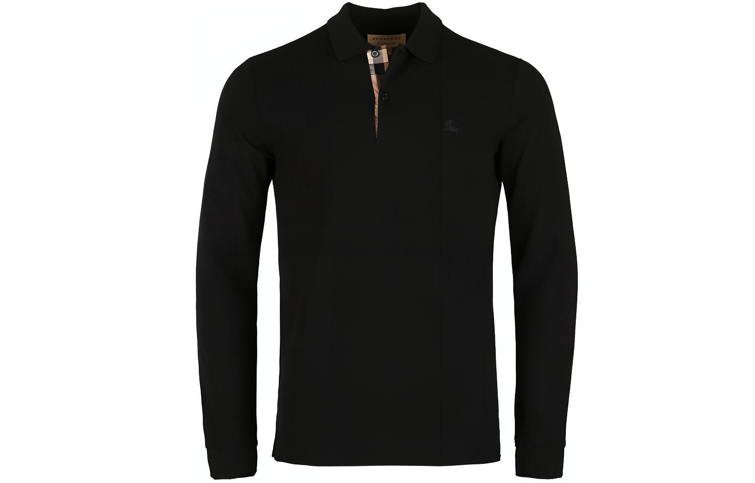 Burberry Solid Color Long Sleeve Polo Shirt 80271071