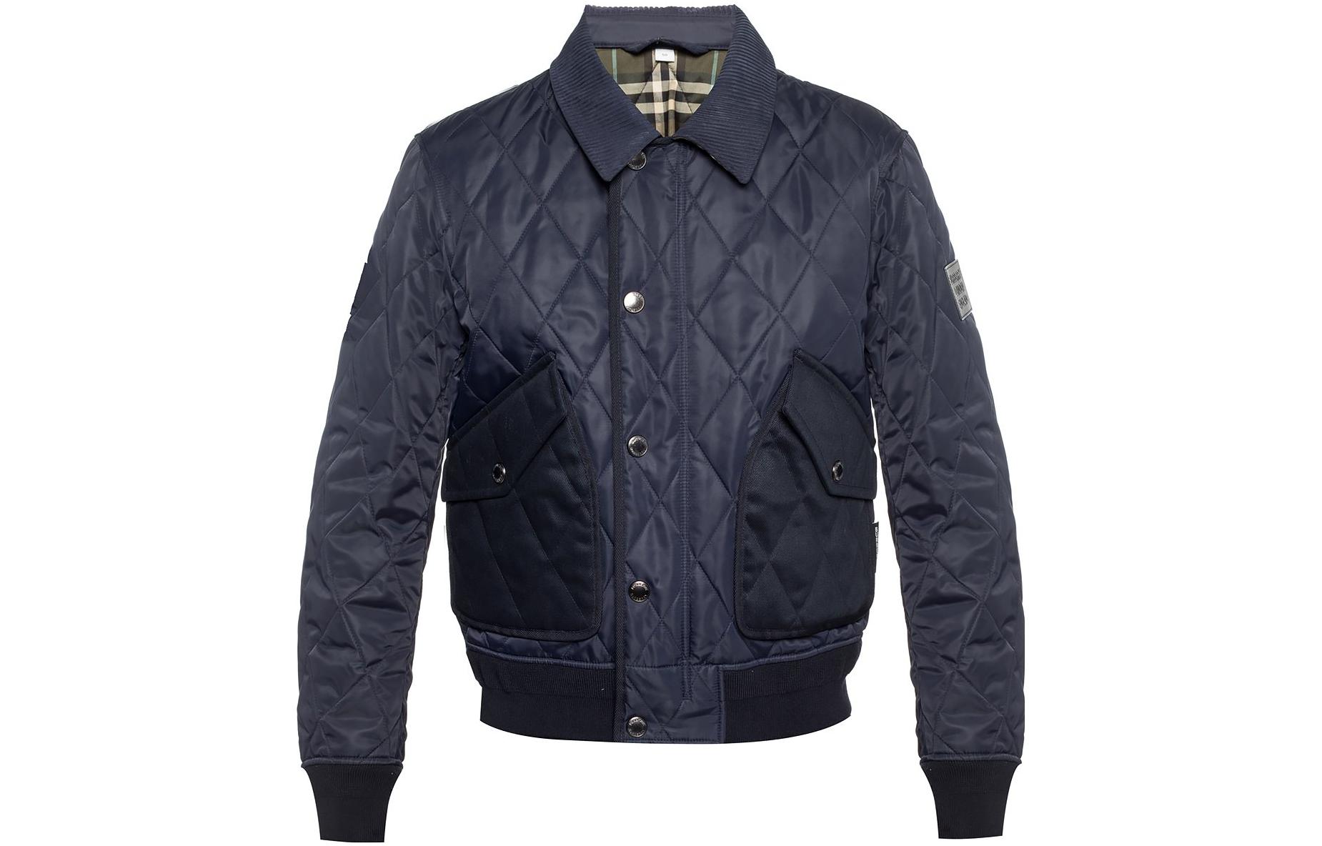 Burberry Solid Color Loose-Fit Collared Button Jacket - Blue 80129741