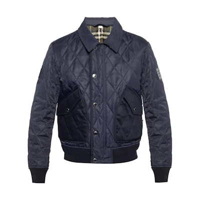 Burberry Solid Color Loose-Fit Collared Button Jacket - Blue 80129741