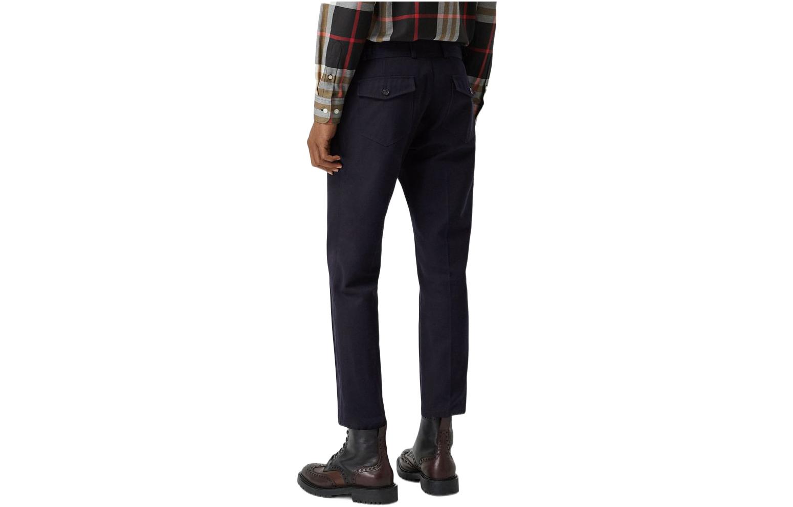 Lookbook Burberry Celana Panjang Kasual Navy Blue Mid-Waist Stylish. 80046071