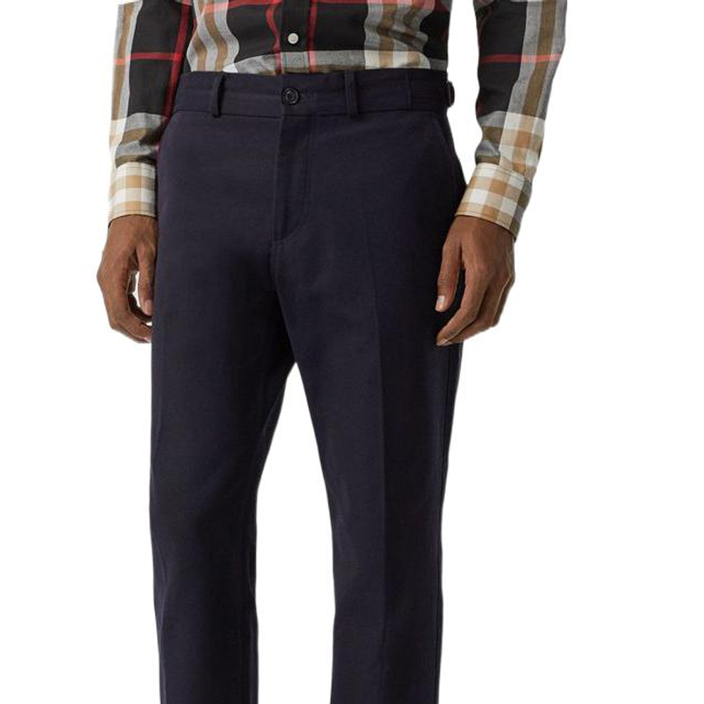 Sizing Burberry Celana Panjang Kasual Navy Blue Mid-Waist Stylish. 80046071