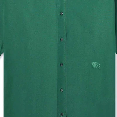 Burberry Solid Color Short-Sleeve Loose Fit Shirt for Men in Dark Green. 80829011 Details for Burberry Solid Color Short-Sleeve Loose Fit Shirt for Men in Dark Green. 80829011