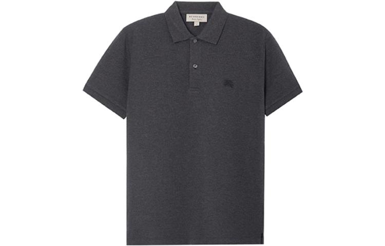 Burberry Solid Color Short-Sleeve Polo Shirt in Dark Gray. 80045801