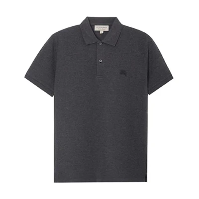 Burberry Solid Color Short-Sleeve Polo Shirt in Dark Gray. 80045801