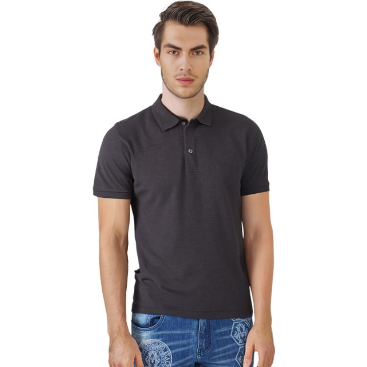 Shop 버버리 솔리드 컬러 다크 그레이 반팔 폴로 셔츠. 80045801