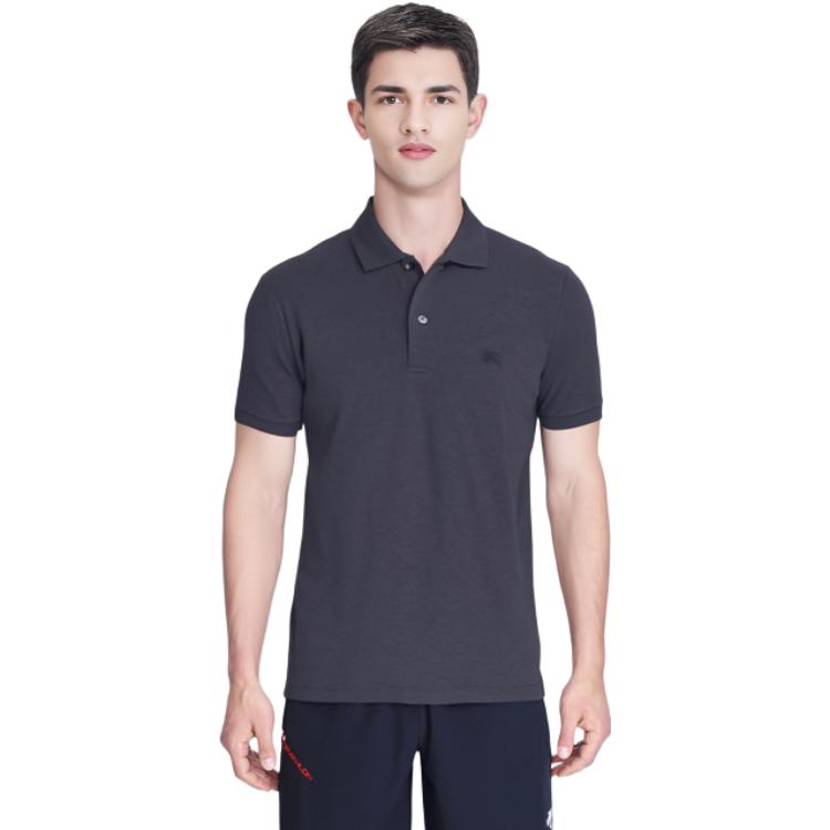 Purchase 버버리 솔리드 컬러 다크 그레이 반팔 폴로 셔츠. 80045801