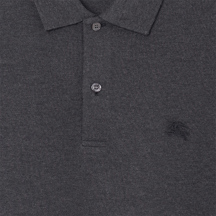 Sizing 버버리 솔리드 컬러 다크 그레이 반팔 폴로 셔츠. 80045801