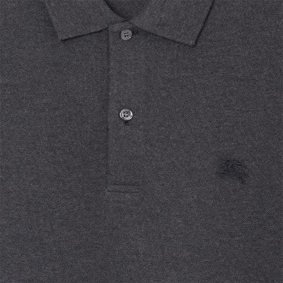 버버리 솔리드 컬러 다크 그레이 반팔 폴로 셔츠. 80045801 Sizing 버버리 솔리드 컬러 다크 그레이 반팔 폴로 셔츠. 80045801