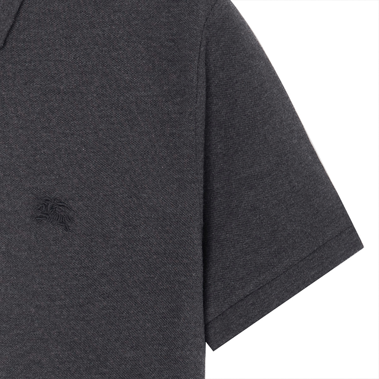 Cheap 버버리 솔리드 컬러 다크 그레이 반팔 폴로 셔츠. 80045801