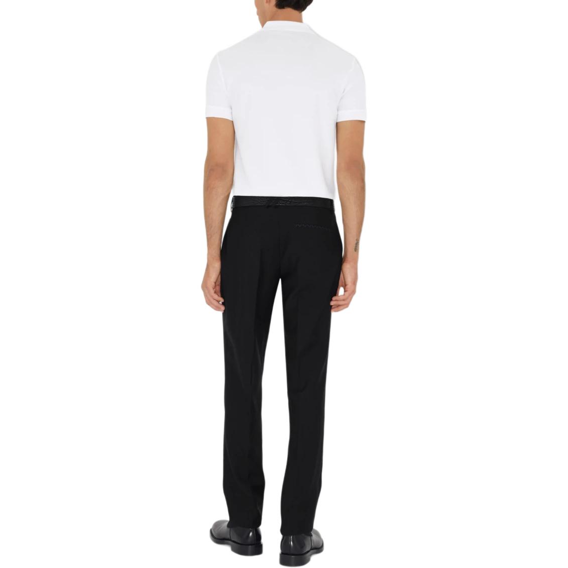 Burberry Solid Color Short Sleeve Polo Shirt for Men - White. 80991661 圖 3