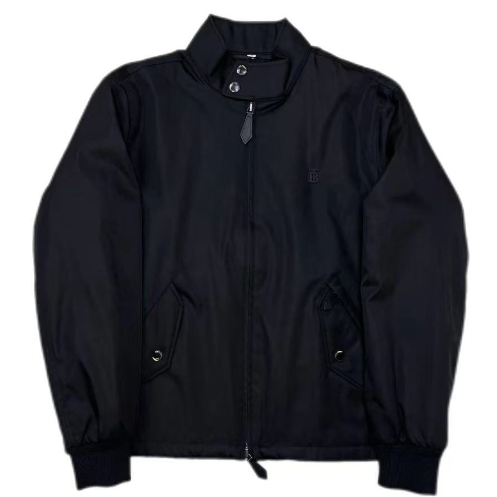 Burberry Solid Color Stand Collar Jacket Black 80510181