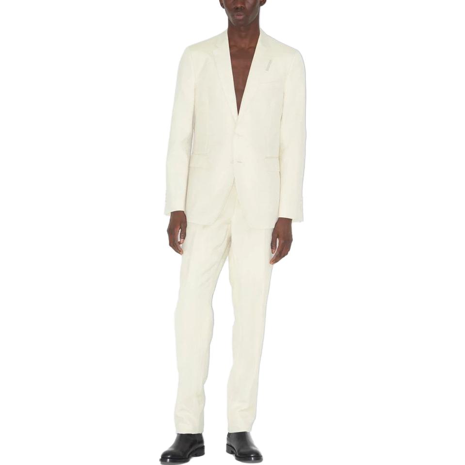 Burberry Solid Color Straight-Leg Casual Pants Men’s White 80659091 圖 3